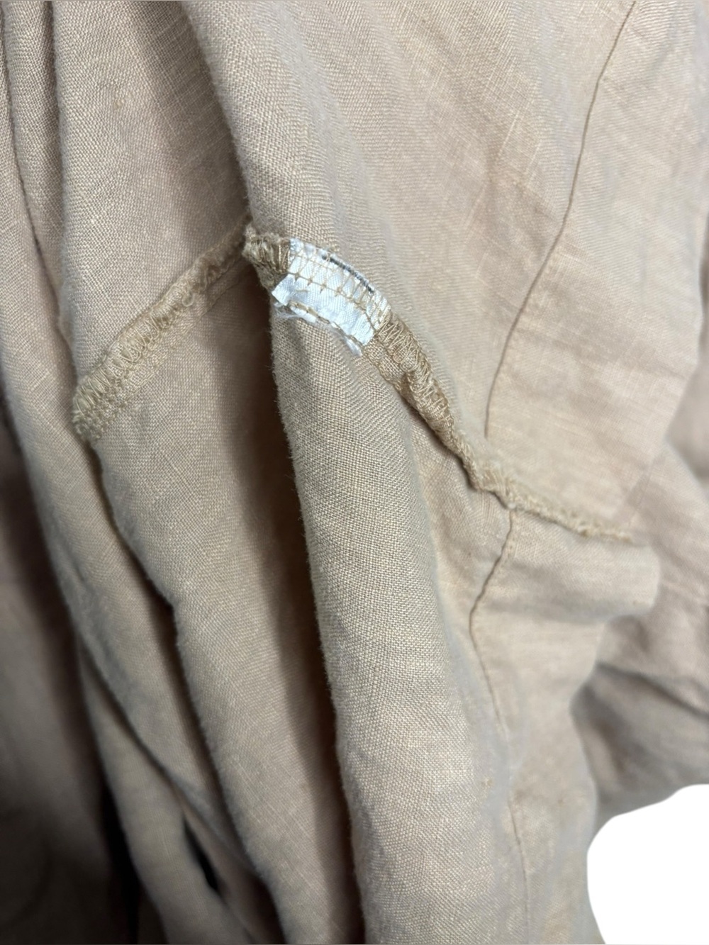 Frank & Eileen Daphne Dress Tan Linen Lightweight Pockets Flowy Size Small - Picture 6 of 13